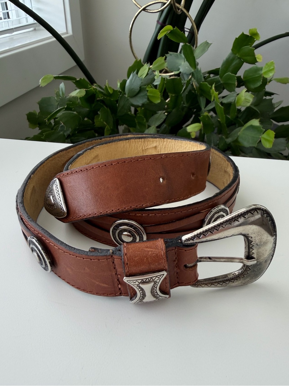 Les Copains Genuine Leather Belt – Western Buckle